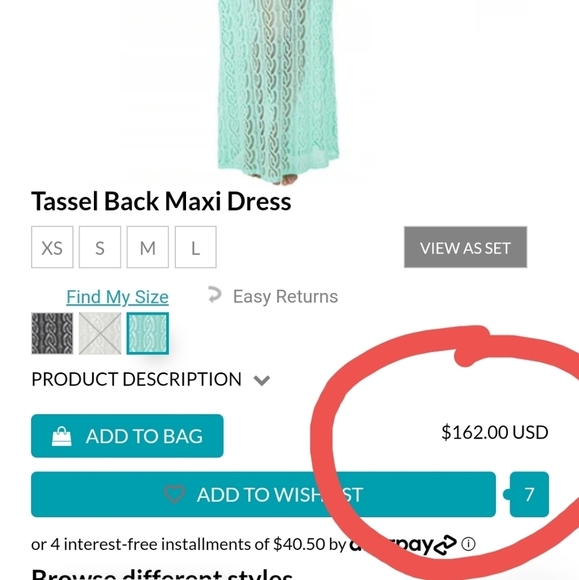 𝅺NWT Luli Fama Tassel back stretch maxi dress - L - Picture 3 of 9